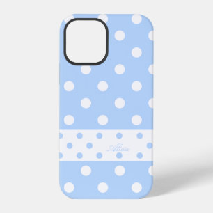 Alicia - Custom Name Polka Dots Blue iPhone case 