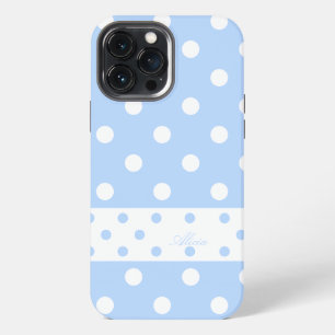 Alicia - Cute Polka Dots Pastel Blue iPhone Case