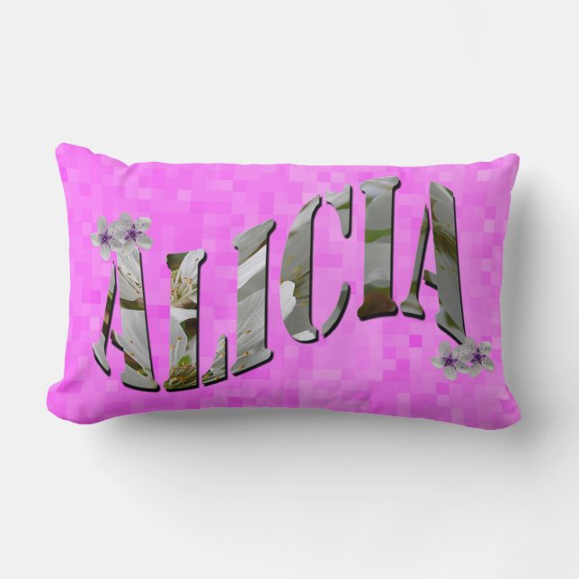 Alicia Name Logo, Lumbar Pillow (Front)