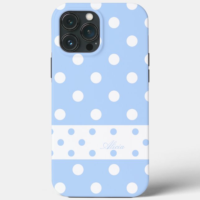 Alicia - Pois mignon Pastel coque iphone bleu (Verso)