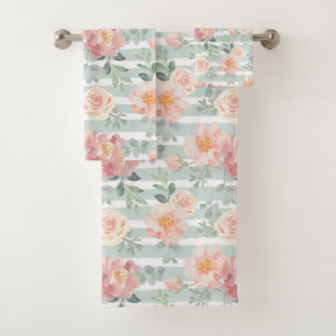 Alicia Rose Stripe Pattern Bath Towel Set