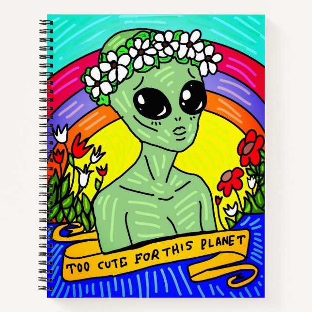 ALIEN à mignon pour ce carnet de planète (Devant)
