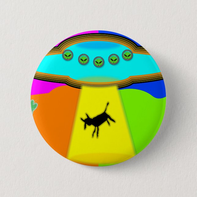 Alien Abduction 2 Inch Round Button (Front)