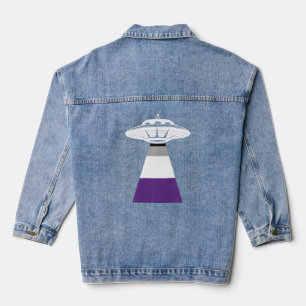 Alien Abduction Asexual Pride Lgbt Q Ufo Proud Ace Denim Jacket