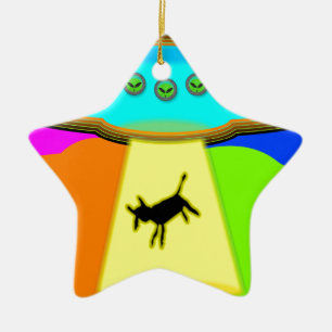 Alien Abduction Ceramic Ornament
