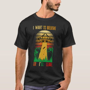 Alien Abduction Fishing Man In The Space I Want Be T-Shirt