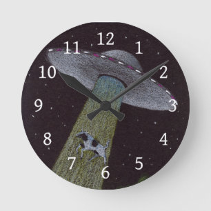 Alien Abduction Round Clock