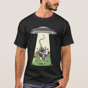Alien Abduction Shirt Opossum UFO Flying Saucer Co