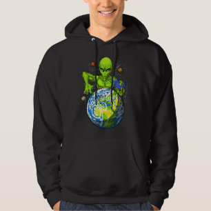 Alien Abduction Space Planet UFO Conspiracy Hoodie