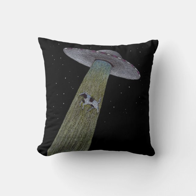 Alien Abduction Throw Pillow (Front)