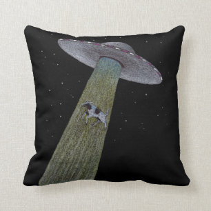 Alien Abduction Throw Pillow