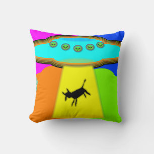 Alien Abduction Throw Pillow