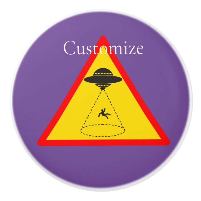 Alien Abduction UFO Thunder_Cove Ceramic Knob (Front)