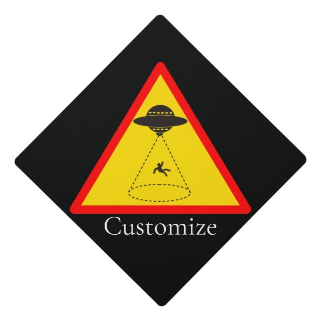 Alien Abduction UFO Thunder_Cove Graduation Cap Topper (Front)