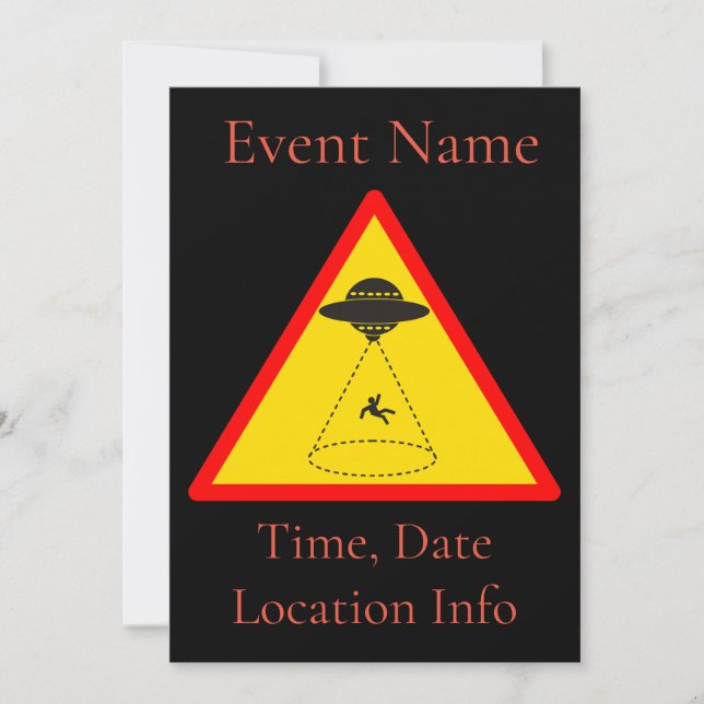 Alien Abduction UFO Thunder_Cove Invitation (Front)