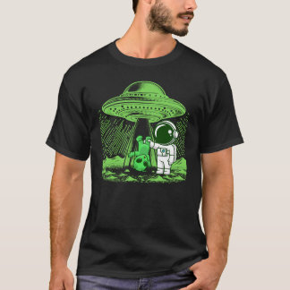 Alien Abduction with Cartoon Astronaut T-Shirt