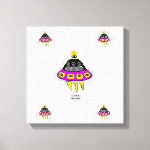Alien Abduction Wrapped Canvas