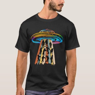 Alien Abduction Zombies Flying Saucer Ufo Vintage  T-Shirt