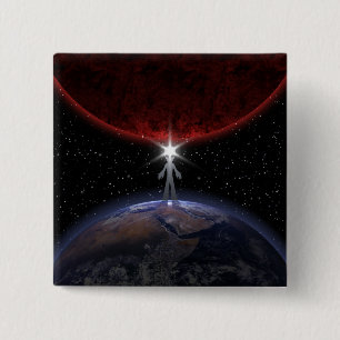 Alien Among The Planets 2 Inch Square Button