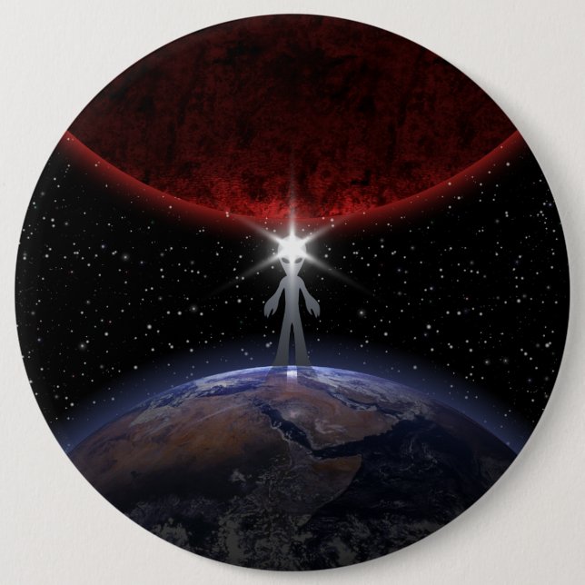 Alien Among The Planets 6 Inch Round Button (Front)