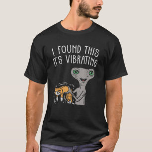 Alien and Cat Tee Funny UFO Shirt