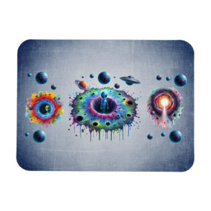Alien and planets magnet