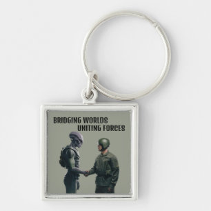 Alien and Soldier Keychain
