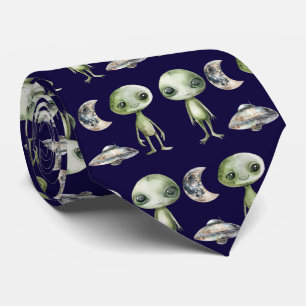 Alien and Spaceship Tie