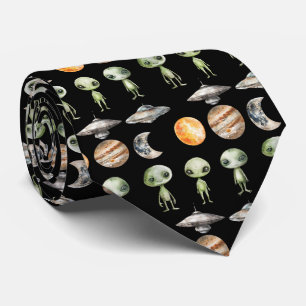 Alien and Spaceship Tie
