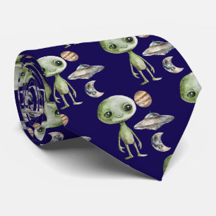 Alien and Spaceship Tie