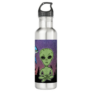 Alien and UfO on Starry Night   710 Ml Water Bottle
