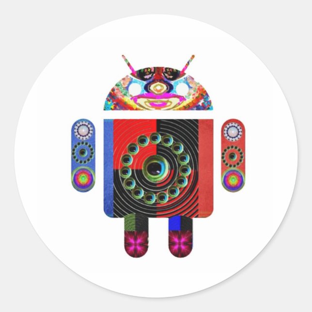 aLIEN Android  -  Art101 by Navin Classic Round Sticker (Front)