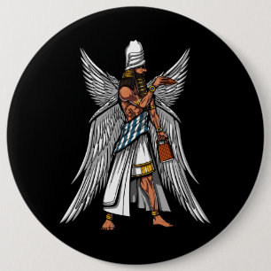 Alien Anunnaki God Ancient Sumerian King 6 Inch Round Button