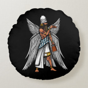 Alien Anunnaki God Ancient Sumerian King Round Pillow