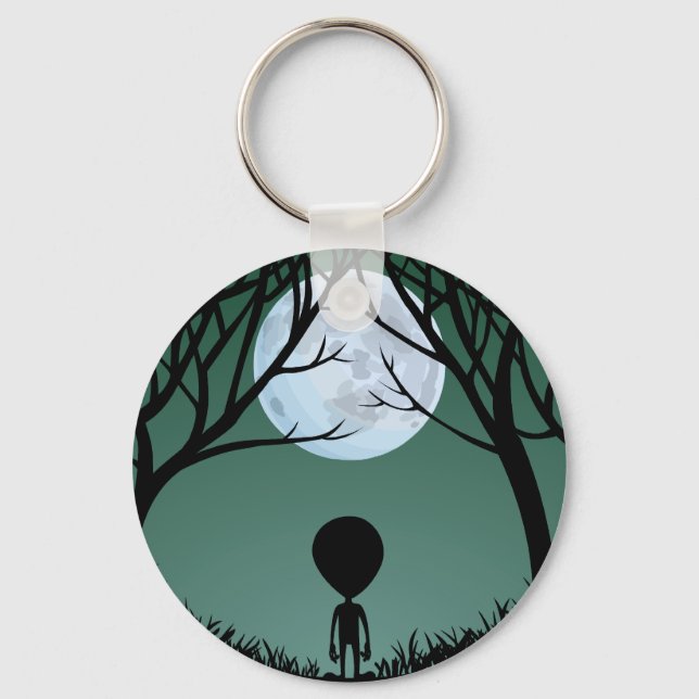 Alien Art Key Chain Extraterrestrial Gifts & Decor (Front)
