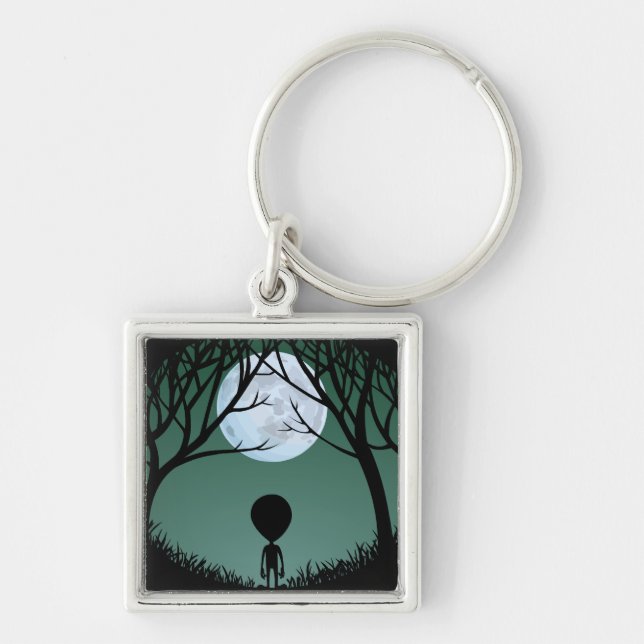 Alien Art Key Chain Extraterrestrial Gifts & Decor (Front)