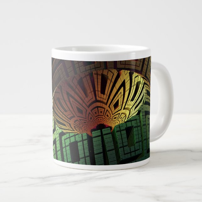Alien Artifact by Xzendor7 Large Coffee Mug (Front Right)