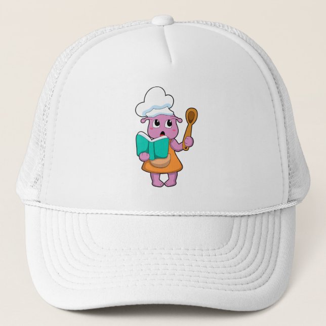 Alien as Cook with Cookbook Trucker Hat (Front)