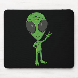 Alien Asl Hand Gesture Deaf Hearing Loss Awareness Mouse Pad