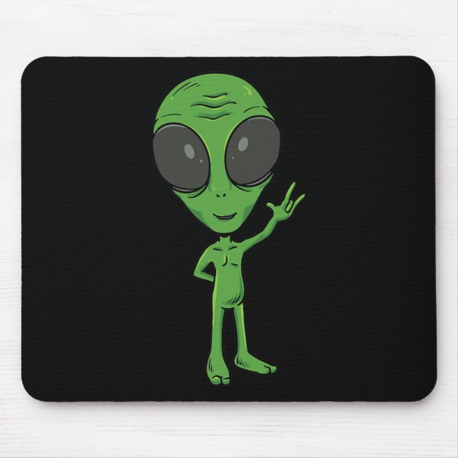 Alien Asl Hand Gesture Deaf Hearing Loss Awareness Mouse Pad (Front)