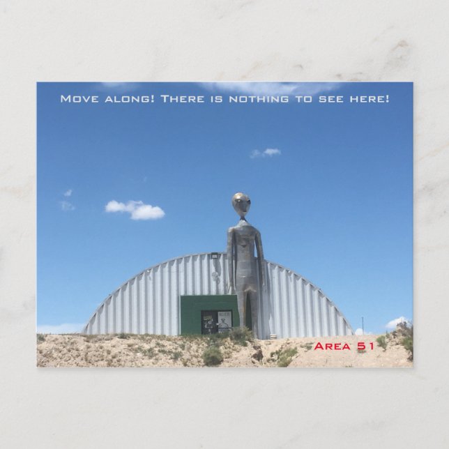 Alien at Area 51 Postcard (Front)