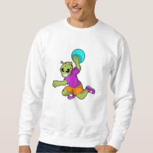Alien at Handball player with Handball Sweatshirt