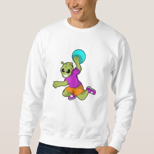 Alien at Handball player with Handball Sweatshirt (Front)