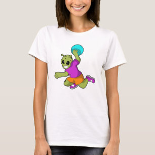 Alien at Handball player with Handball T-Shirt