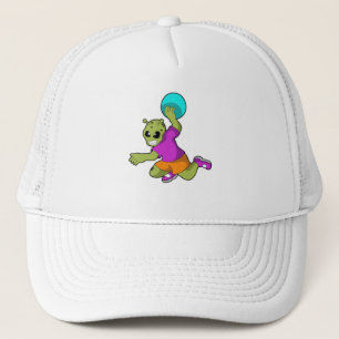 Alien at Handball player with Handball Trucker Hat