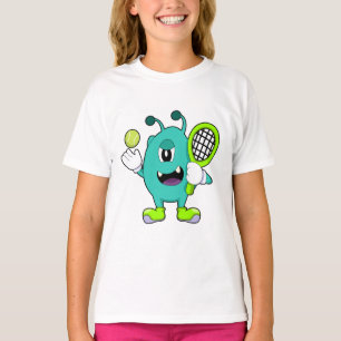 Alien at Tennis with Tennis racket T-Shirt
