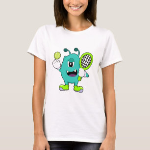 Alien at Tennis with Tennis racket T-Shirt