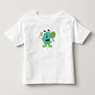 Alien at Tennis with Tennis racket Toddler T-shirt