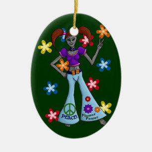 Alien-Ation: Hippy Chick Ornament Oval
