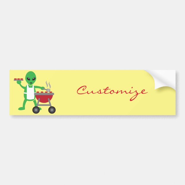 Alien Barbecue Cookout Thunder_Cove Bumper Sticker (Front)